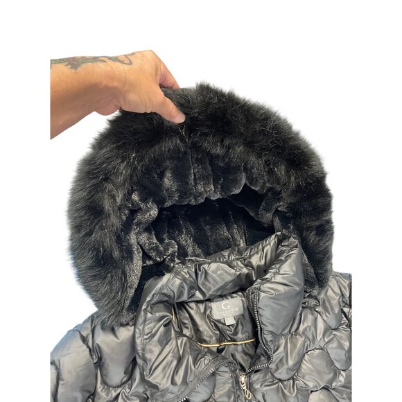 Gallery NY Womans black quiliter puffer faux fur hood winte coat size 3XL SKU 93 - Picture 6 of 14